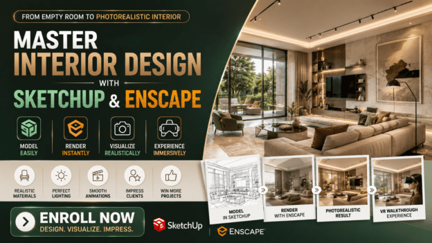 From Empty Room to Photorealistic Interior: SketchUp & Enscape Mastery