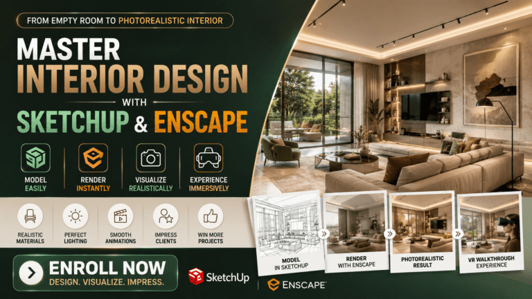 From Empty Room to Photorealistic Interior: SketchUp & Enscape Mastery