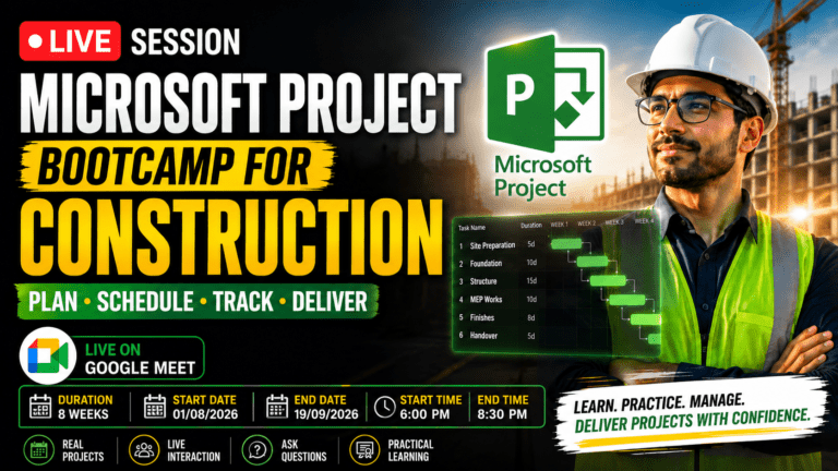 Microsoft Project Bootcamp for Construction: Plan, Schedule & Deliver Projects Like a Pro