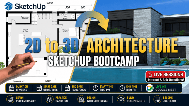 SketchUp for Architecture Bootcamp: From 2D Plans to Realistic 3D Presentations