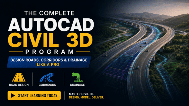 The Complete AutoCAD Civil 3D Program: Design Roads, Corridors & Drainage Like a Pro