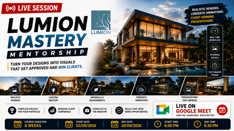 Lumion Mastery Mentorship: Turn Your 3D Models into Stunning Visuals, Animations & Presentations